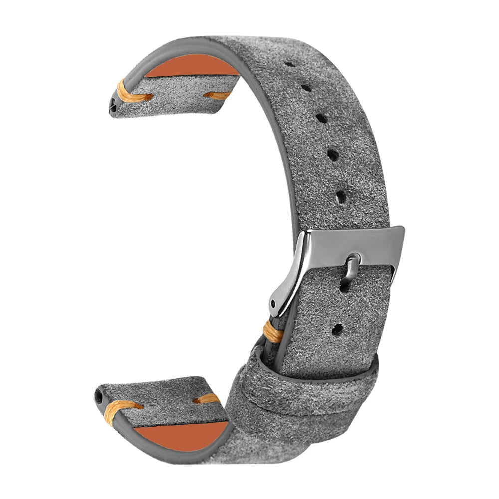Gray suede watch strap 